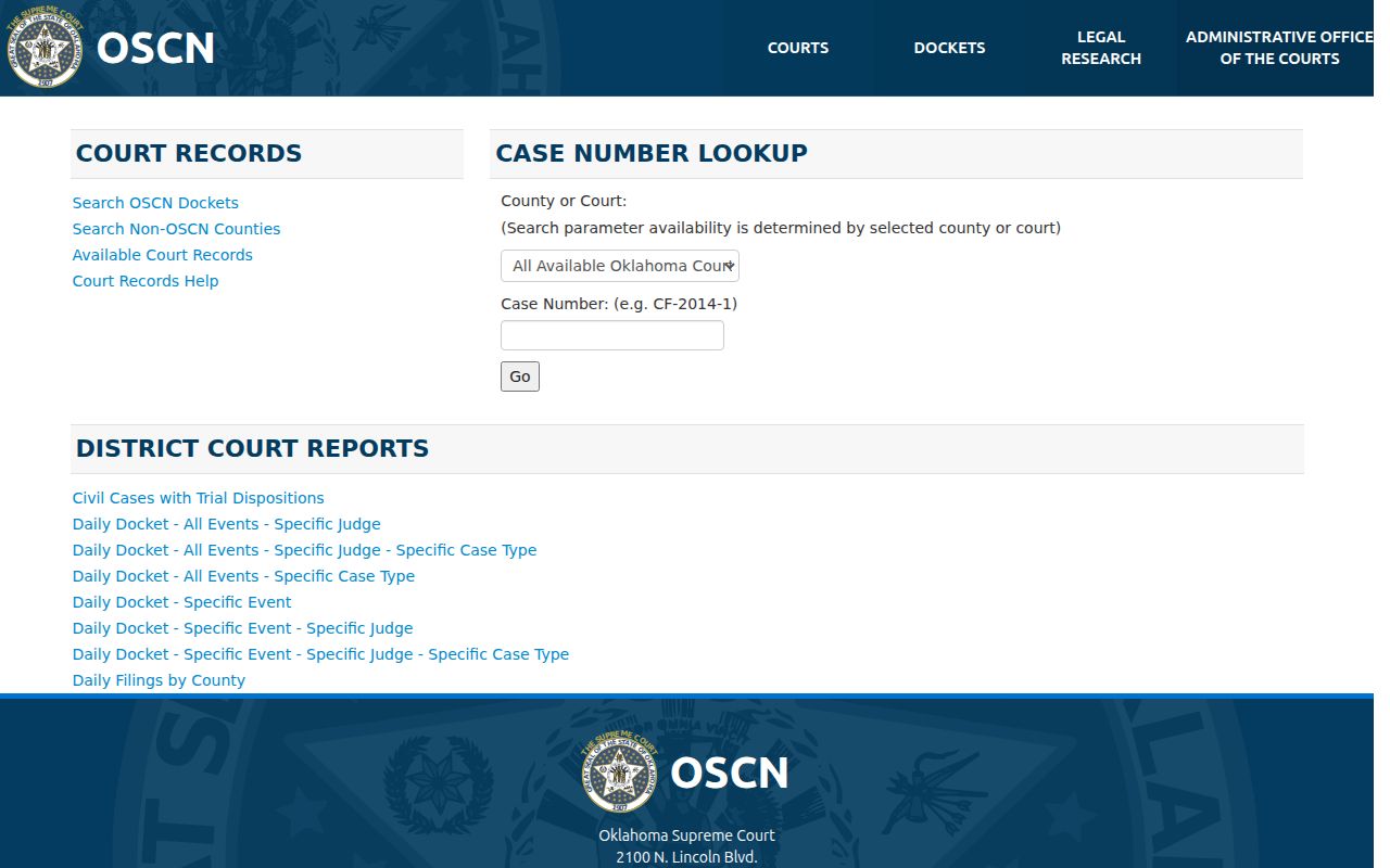 Love County case number lookup source