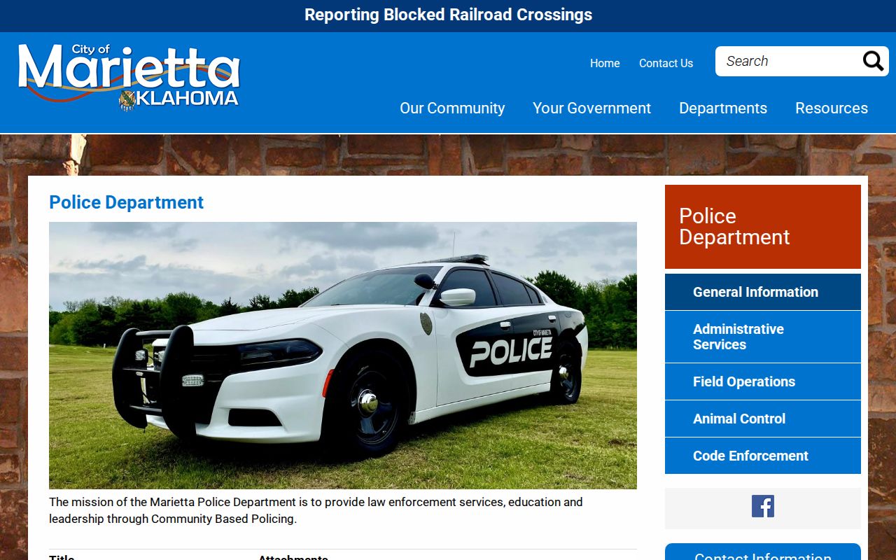 Marietta police source for city warrant records routing