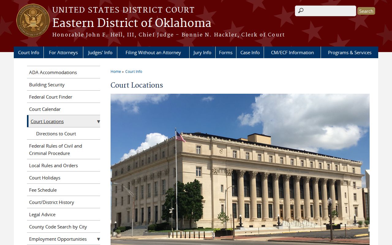 Muskogee federal court location for Love County records
